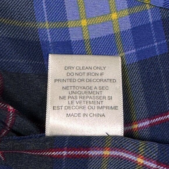 Equipment 100% Silk Plaid Shirt SZ XS Blue Oversized Preppy Academia Grunge - Picture 11 of 12